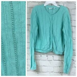 GAP Kids Mint Green Button Down Ribbed Cardigan Spring Sweater Girls Size 10